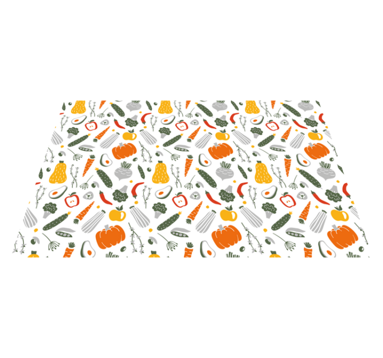Tappeto pvc cucina collezione di verdure colorate - TenStickers