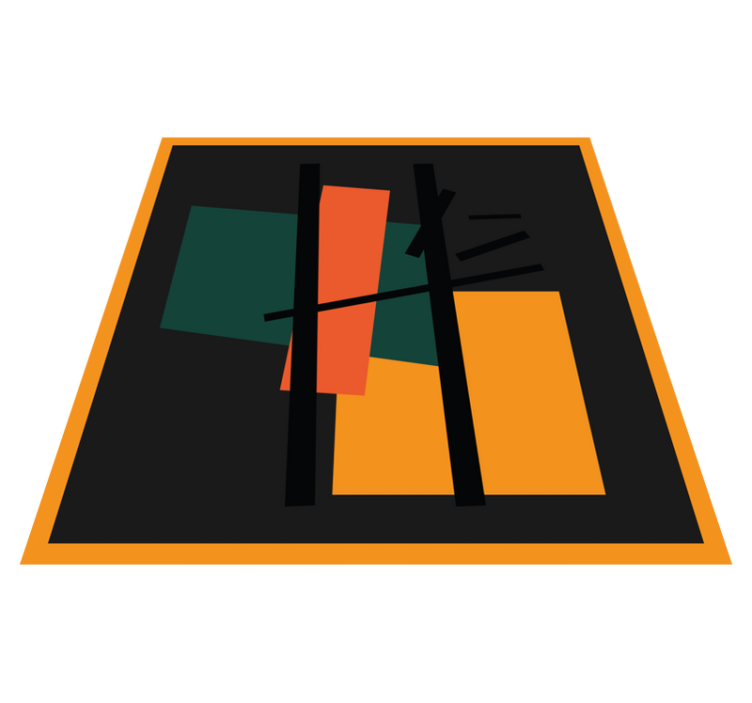 Tappeto vinile moderno segmenti di colore astratti - TenStickers