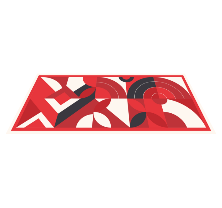 Tappeto in vinile geometrico Arte geometrica rossa - TenStickers