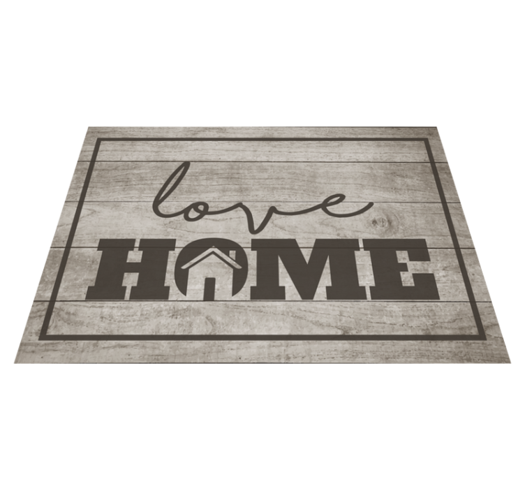 Tappeto vinile frase casa dell'amore in legno - TenStickers