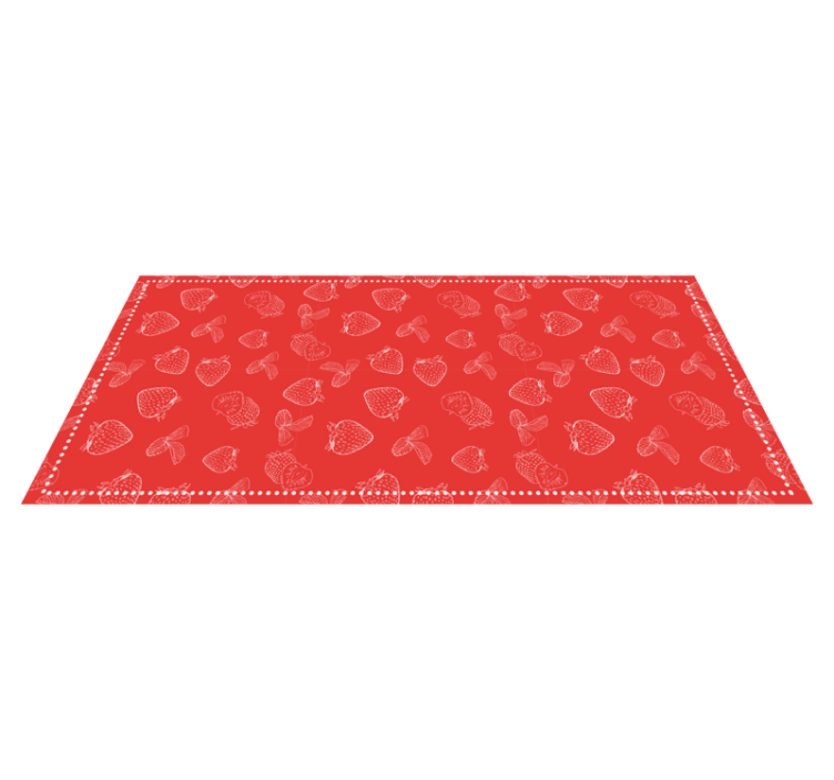 Tappeto pvc cucina motivo a fragola brillante - TenStickers