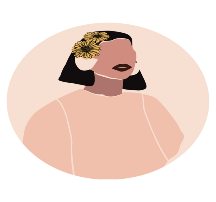 Tappeto vinile fiori ritratto floreale - TenStickers