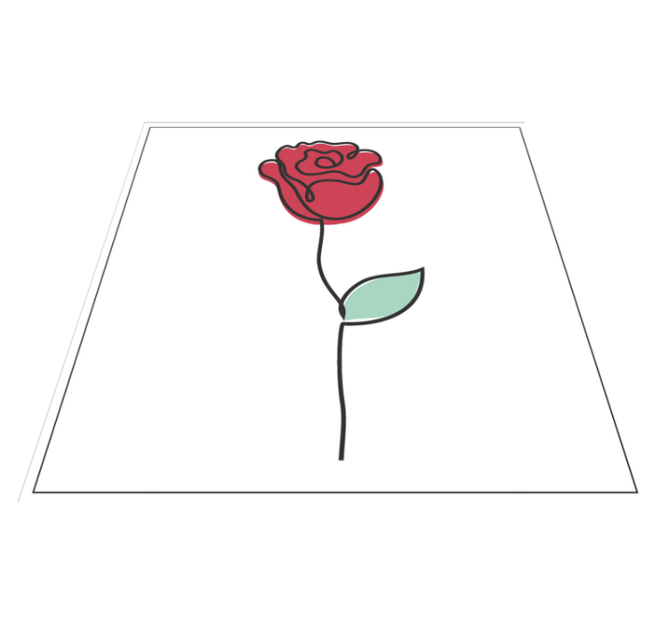 Tappeto vinile fiori elegante fiore di rosa - TenStickers