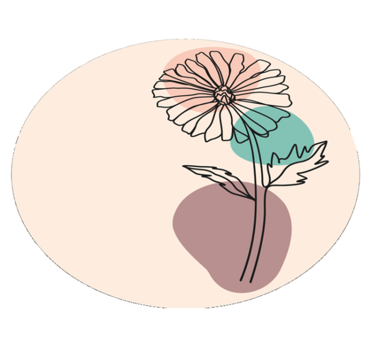 Tappeto vinile fiori elegante silhouette floreale - TenStickers