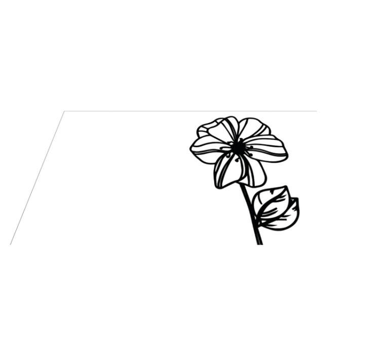 Tappeto vinile fiori elegante design in bianco e nero - TenStickers