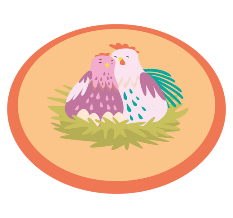 Tappeto vinile rotondo affascinanti amici pennuti - TenStickers