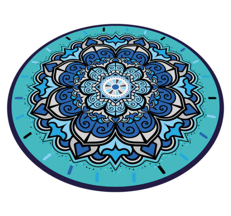 Tappeto vinile rotondo intricato mandala blu - TenStickers