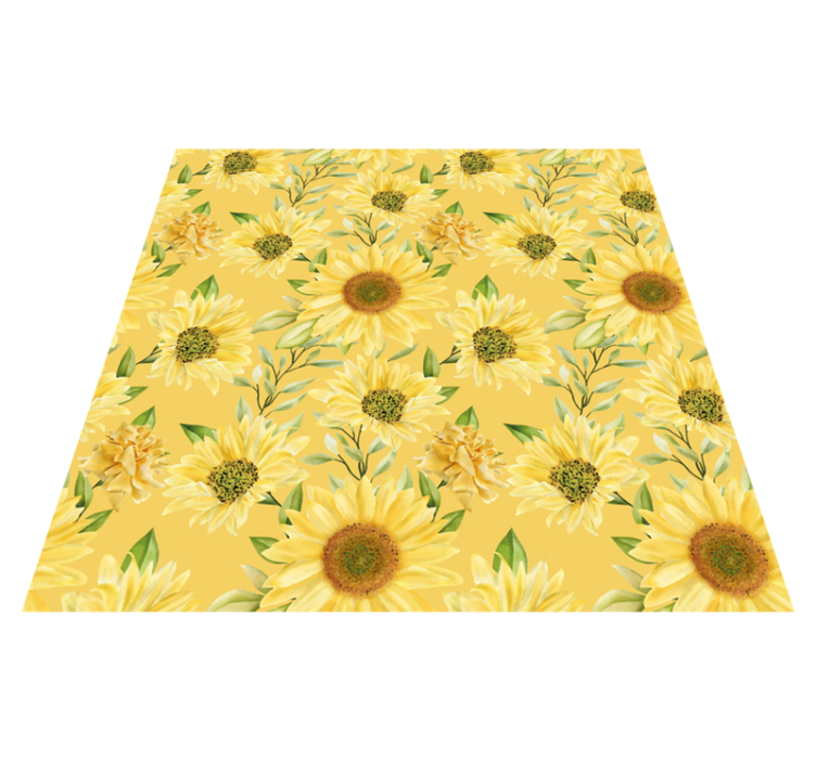 Tappeto vinile fiori emblema del girasole - TenStickers