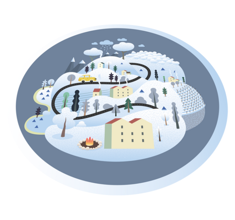 Tappeto vinile strade viaggio paesaggistico stravagante - TenStickers