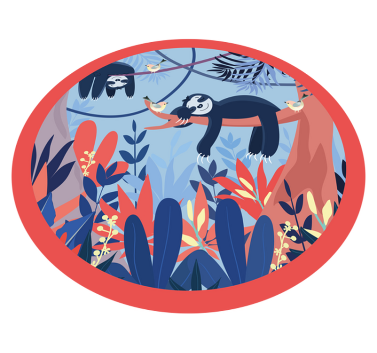 Tappeto vinile stampa animale scena giungla bradipo - TenStickers