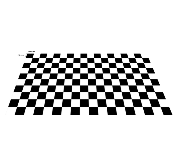 Tappeto vinile geometrico plaid bianco e nero - TenStickers