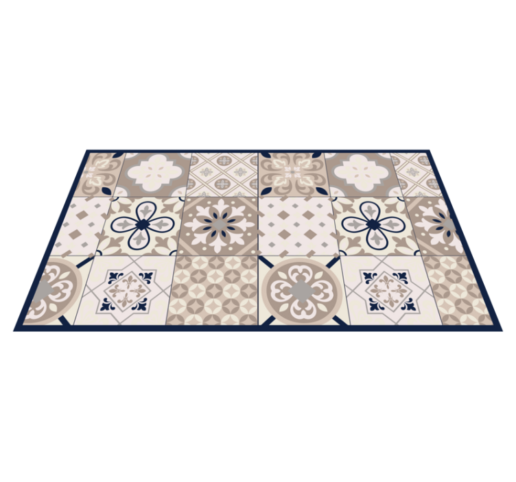 Tappeto vinile piastrelle design elegante beige - TenStickers
