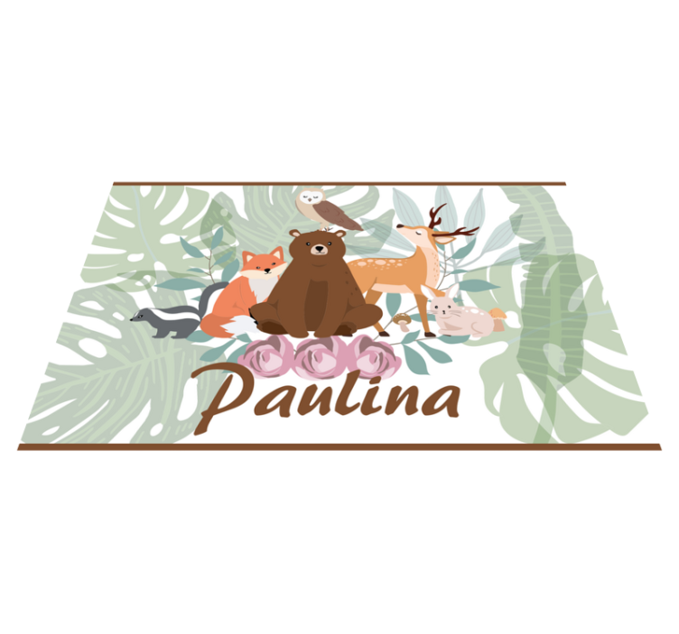 Tappeto vinile con nome giungla animale - TenStickers