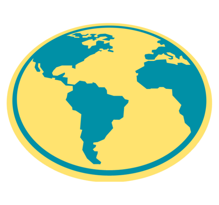 Tappeto vinile rotondo mappa geografica del mondo - TenStickers