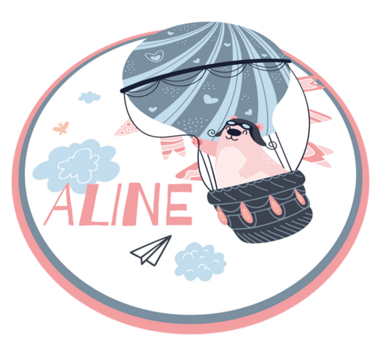 Tappeto vinile con nome palloncino aerostatico - TenStickers