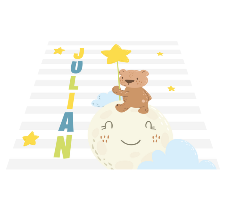 Tappeto vinile con nome orso con stella - TenStickers