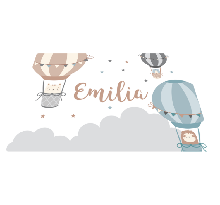 Tappeto vinile con nome palloni aerei - TenStickers