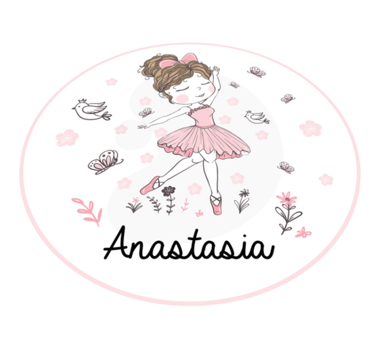 Tappeto vinile con nome ballerina - TenStickers