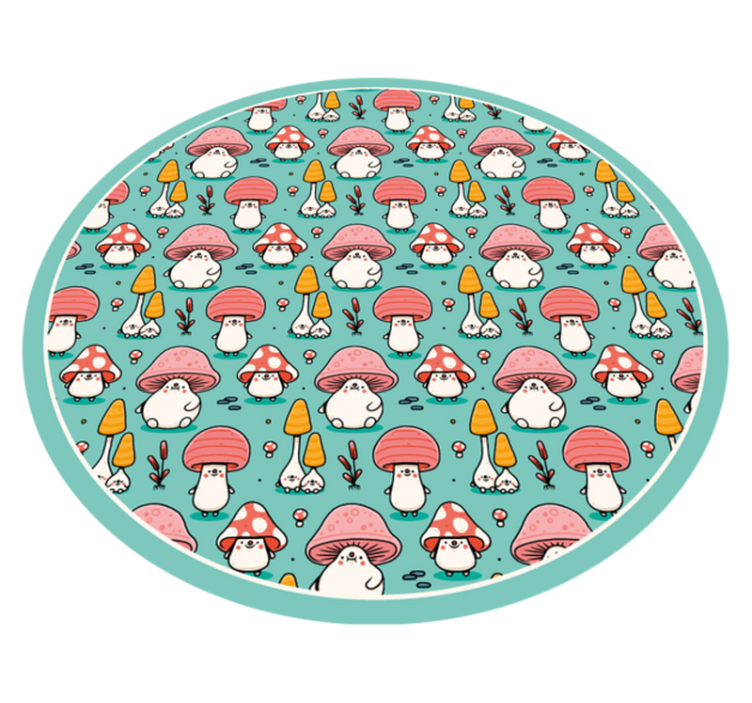Tappeto vinile natura adorabili figure di funghi - TenStickers