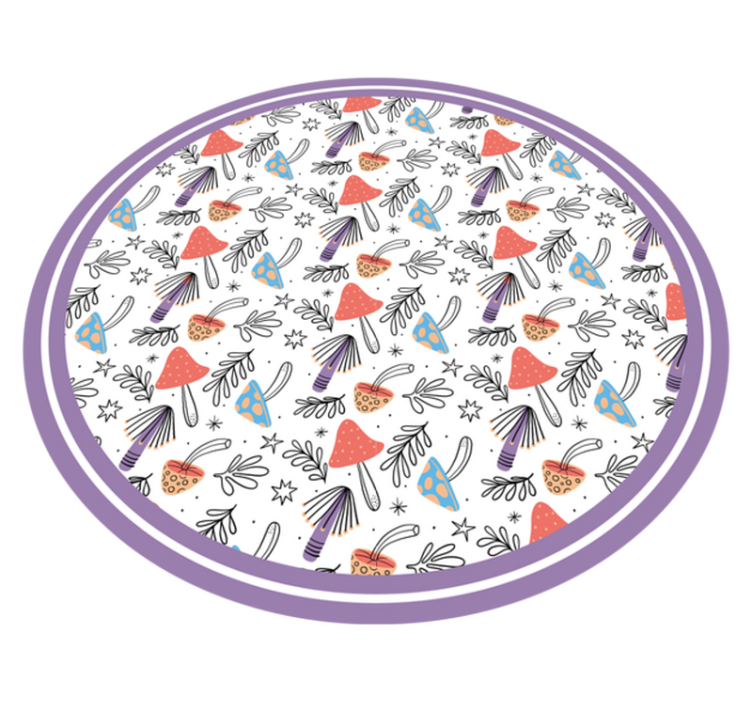 Tappeto vinile natura germogli di funghi colorati - TenStickers