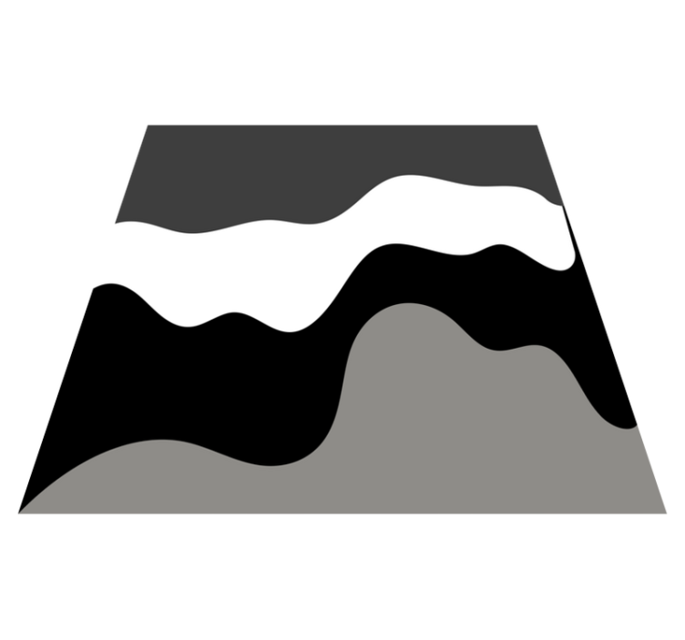 Tappeto vinile minimalista motivi ondulati a contrasto - TenStickers