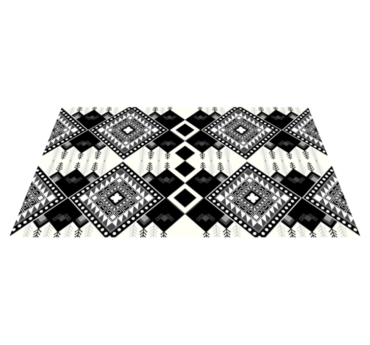 Tappeto vinile etnico motivo monocromatico - TenStickers