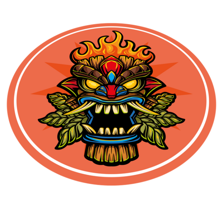 Tappeto vinile per ragazzi maschera tiki - TenStickers