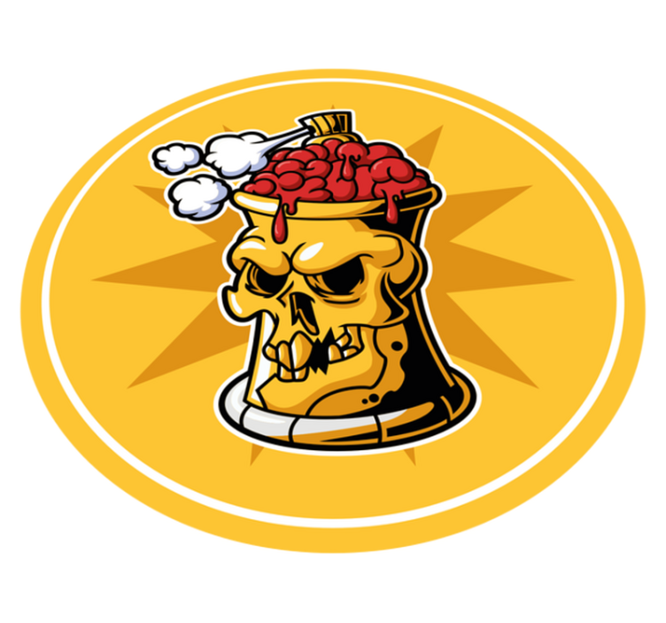 Tappeto vinile per ragazzi ciotola del cervello del cranio - TenStickers