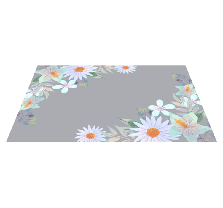 Tappeto vinile fiori design del bordo naturale - TenStickers