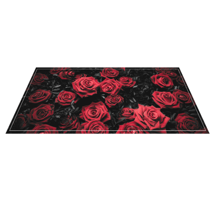 Tappeto vinile fiori design realistico di rose rosse - TenStickers
