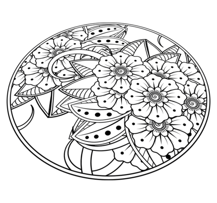 Tappeto vinile mandala stile mandala floreale - TenStickers
