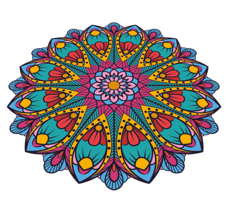 Tappeto vinile Mandala illustrazione floreale colorata - TenStickers