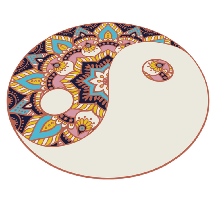 Tappeto vinile Mandala motivo yin yang - TenStickers