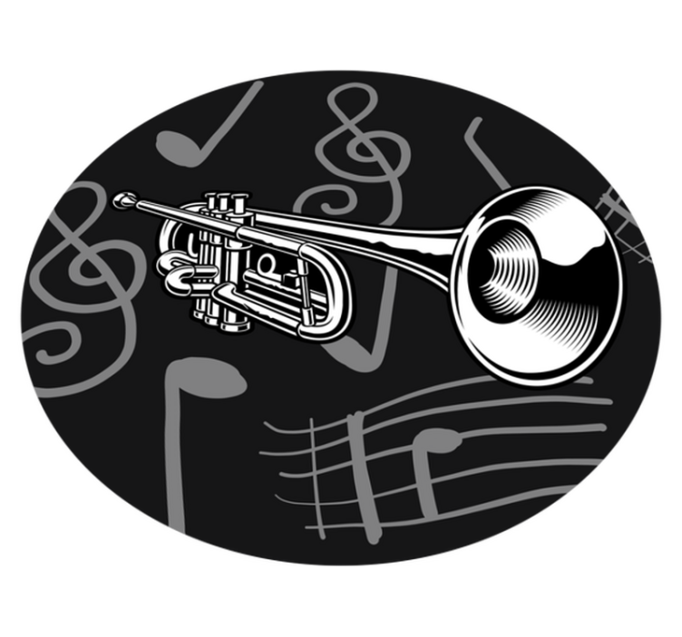 Tappeto vinile rotondo tema dello strumento musicale - TenStickers