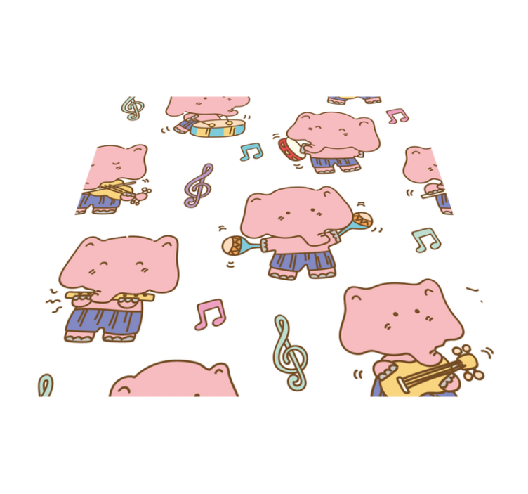 Tappeto vinile per bambini tema musicale degli elefanti - TenStickers