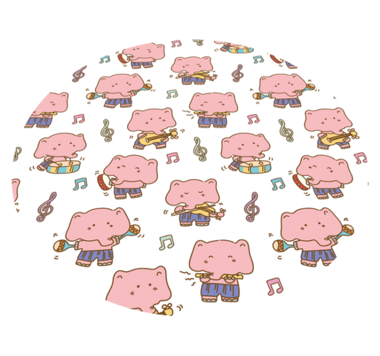 Tappeto vinile animali elefante musicale divertente - TenStickers