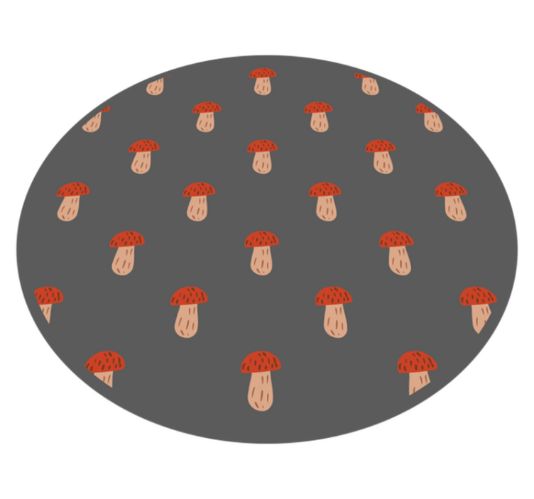 Tappeto pvc cucina rotondo con motivo a fungo - TenStickers