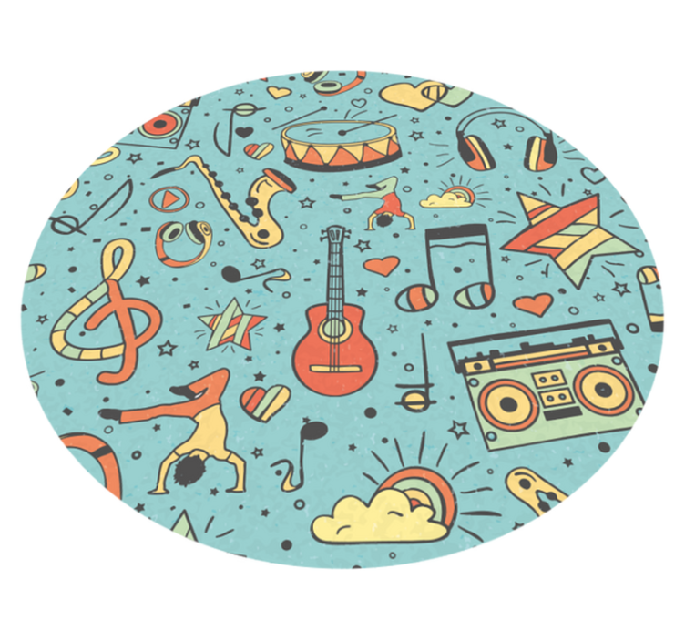 Tappeto vinile per bambini tema delle note musicali - TenStickers