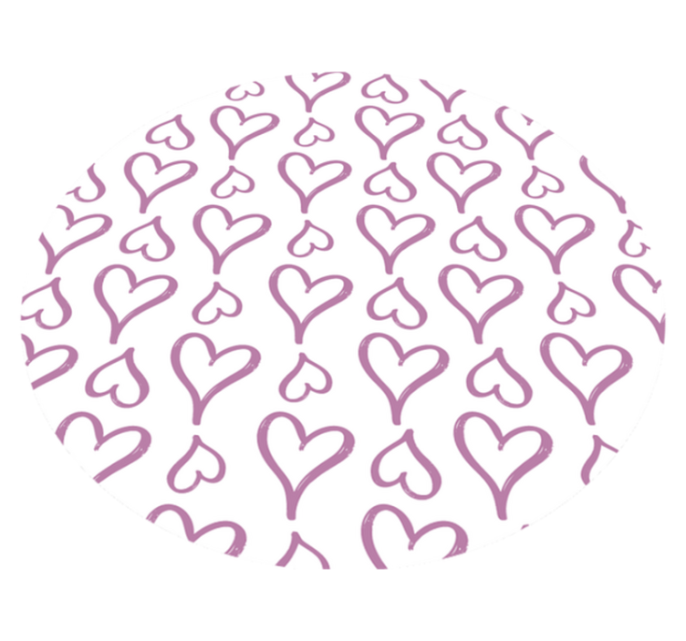 Tappeto vinile motivi motivo cuori rosa - TenStickers