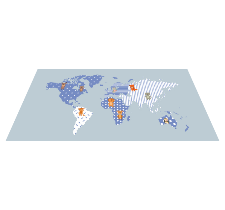 Tappeto vinile per bambini mappa del mondo avventura - TenStickers
