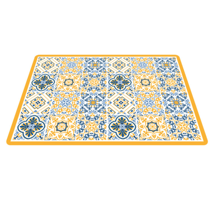 Tappeto vinile piastrelle composizioni di mosaici vivaci - TenStickers