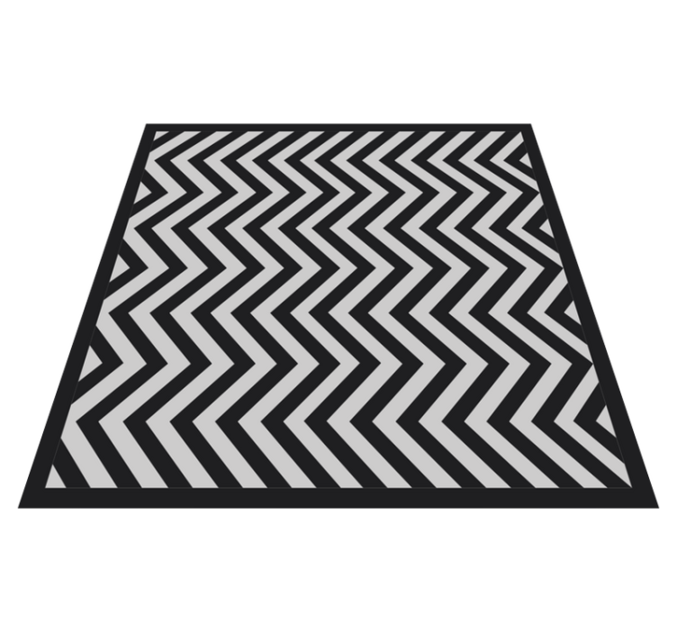 Tappeto vinile geometrico zigzag nero e grigio - TenStickers