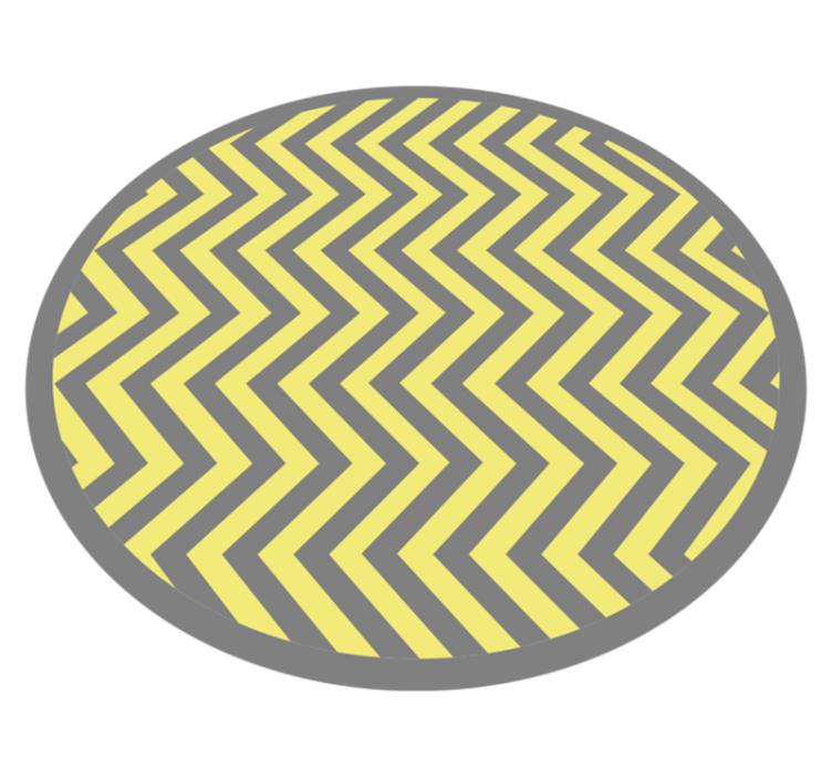 Tappeto vinile geometrico zigzag grigio e giallo - TenStickers