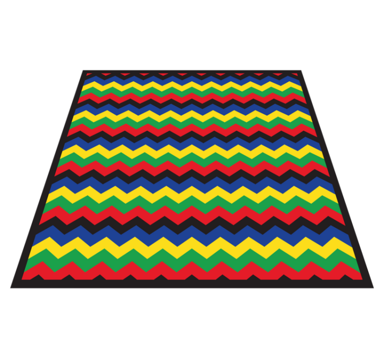 Tappeto vinile geometrico elemento vivace a zigzag - TenStickers