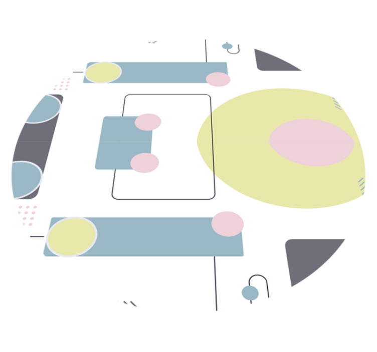 Tappeto vinile geometrico forme circolari astratte - TenStickers