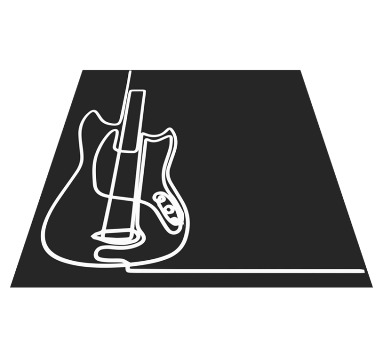 Tappeto vinile per ragazzi disegno di contorno di chitarra - TenStickers