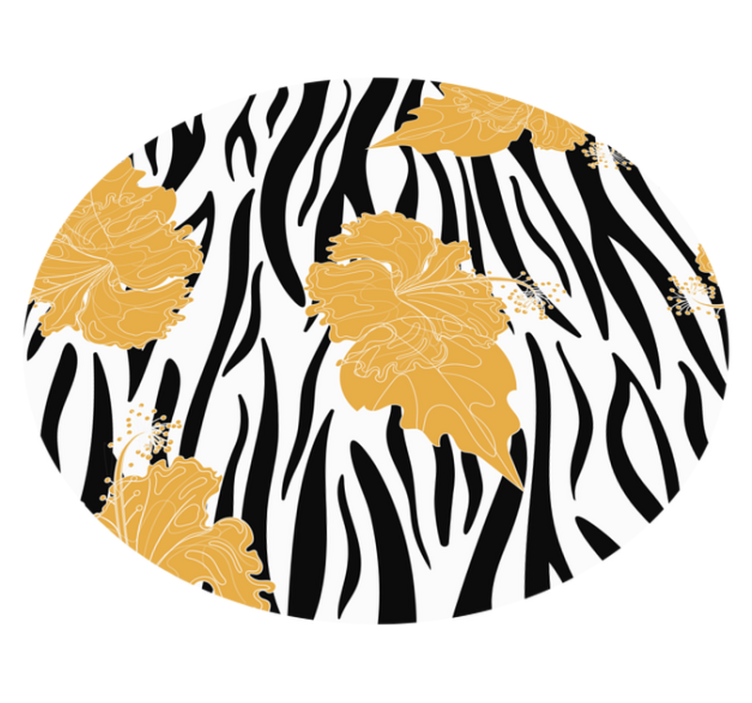 Tappeto vinile stampa animale motivo zebra floreale - TenStickers