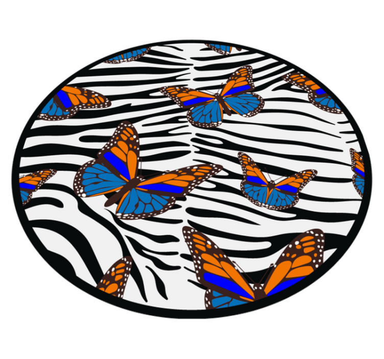 Tappeto vinile stampa animale strisce di zebra a farfalla - TenStickers