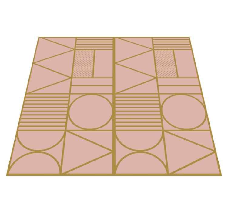 Tappeto vinile geometrico motivo oro e rosa - TenStickers