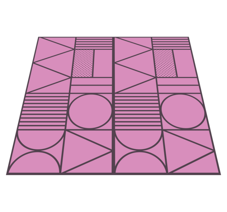 Tappeto vinile geometrico motivo di forme rosa - TenStickers